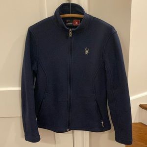 Women’s Spyder zip jacket navy blue size large in great condition